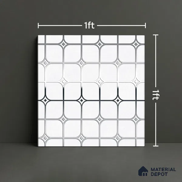 Highlighter Tiles  Tile TL 07253 B Plana 8019 GLM (Silver) 1 ft x 1 ft Ceramic Matte Finish - 9 mm  | 2 mm Spacer is Mandatory (Sample)